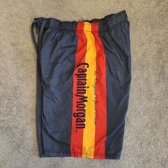Captain Morgan Rum Cargo Board Shorts Men's Size XL Blue Swimwear Trunks - Picture 2 of 13